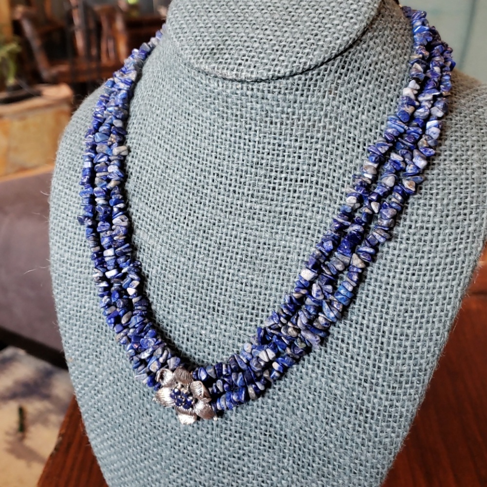 Genuine Lapis Lazuli & Sterling Silver Necklace